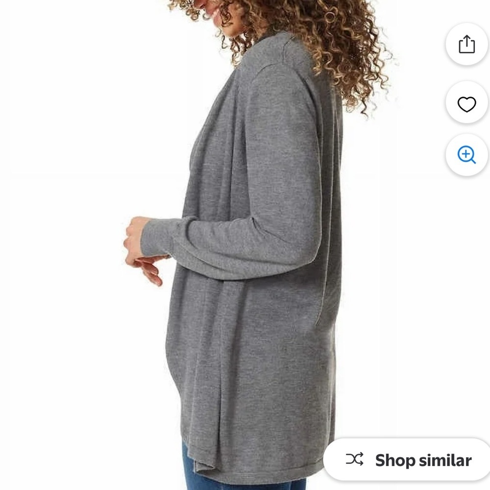 NWT Ella moss cozy open cardigan charcoal gray L‎ - Picture 2 of 4